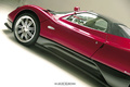 Pagani Zonda Roadster bordeaux profil penché coupé