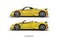 Pagani Zonda Roadster jaune profil 