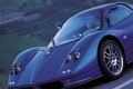 Pagani Zonda S 7.3 bleu 3/4 avant gauche penché coupé