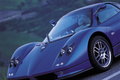 Pagani Zonda S 7.3 bleu 3/4 avant gauche penché coupé