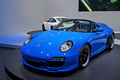 Mondial de l'Automobile Paris 2010 - Porsche 997 Speedster bleu 3/4 avant gauche