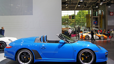 Mondial de l'Automobile Paris 2010 - Porsche 997 Speedster bleu profil