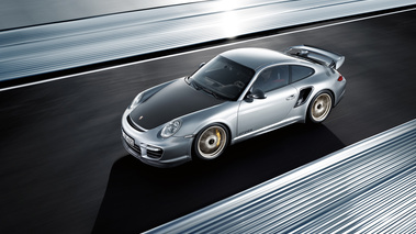 Porsche 911 GT2 RS - grise - 3/4 avant gauche