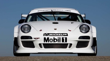 Porsche 911 GT3 R - blanche - face avant