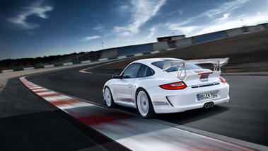 Porsche 911 GT3 RS 4.0 - blanche - 3/4 arrière gauche