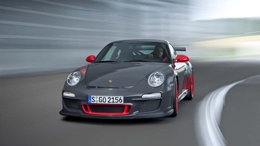 Porsche 911 GT3 RS - gris/rouge - 3/4 avant gauche