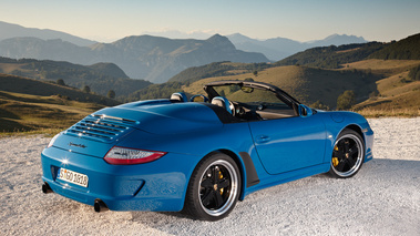 Porsche 911 Speedster - bleue - 3/4 arrière droit