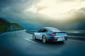 Porsche 911 Turbo S - bleue - 3/4 arrière gauche