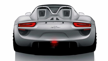 Porsche 918 Spyder gris face arrière dessin