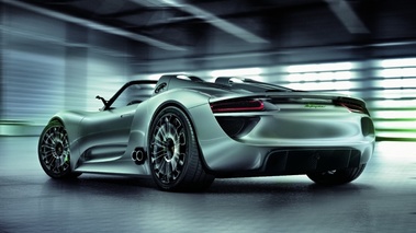 Porsche 918 Spyder - grise - 3/4 arrière gauche