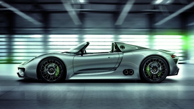 Porsche 918 Spyder - grise - profil