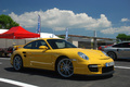 Porsche 997 GT2 jaune 3/4 avant droit