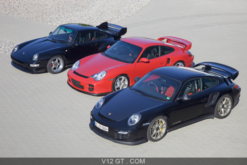 Porsche 997 Gt2 Rs Noir Amp 996 Gt2 Rouge Amp 993 Gt2 Noir 3 4