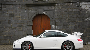 Porsche 997 GT3 MkII blanc profil 2