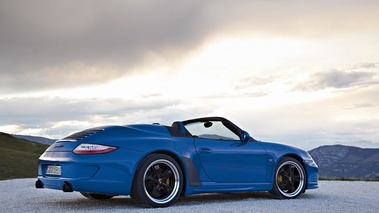 Porsche 997 Speedster bleu 3/4 arrière droit 2