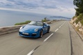 Porsche 997 Speedster bleu 3/4 avant gauche travelling penché 3