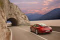 Porsche 997 Targa 4S MkII rouge 3/4 arrière gauche travelling