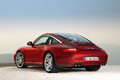 Porsche 997 Targa 4S MkII rouge 3/4 arrière gauche