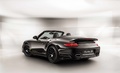 Porsche 997 Turbo S Cabriolet MkII 918 Spyder Edition noir 3/4 arrière gauche