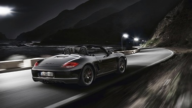 Porsche Boxster S Black Edition - 3/4 arrière droit, dynamique
