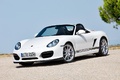 Porsche Boxster Spyder - blanc - 3/4 avant gauche