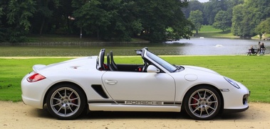 Porsche Boxster Spyder blanc profil