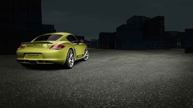 Porsche Cayman R vert 3/4 arrière droit