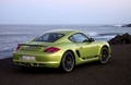 Porsche Cayman R vert 3/4 arrière droit