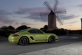 Porsche Cayman R vert 3/4 arrière droit