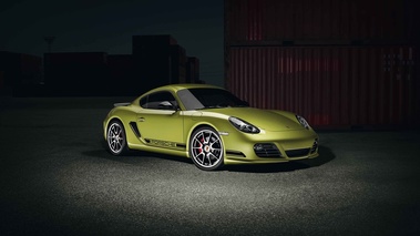 Porsche Cayman R vert 3/4 avant droit