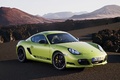 Porsche Cayman R vert 3/4 avant droit