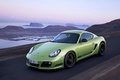 Porsche Cayman R vert 3/4 avant gauche travelling penché 2