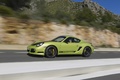 Porsche Cayman R vert 3/4 avant gauche travelling penché 2