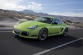 Porsche Cayman R vert 3/4 avant gauche travelling penché 5