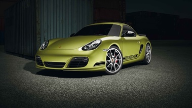 Porsche Cayman R vert 3/4 avant gauche