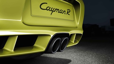 Porsche Cayman R vert échappements