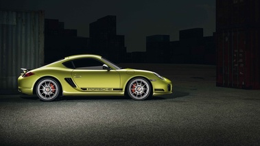 Porsche Cayman R vert profil