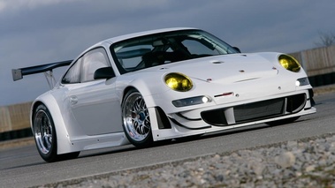 Porsche GT3 RSR - blanche - 3/4 avant droit