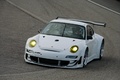 Porsche GT3 RSR - blanche - 3/4 avant gauche, dynamique