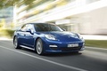 Porsche Panamera S Hybrid - Bleue - 3/4 avant droit