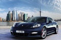 Porsche Panamera Turbo Bleu 3/4 AV