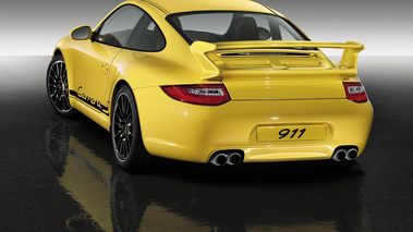 Porsche Tequipement - 911 jaune 3/4 arrière gauche