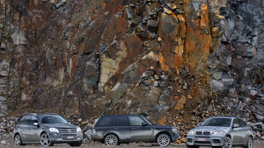 Range Rover Supercharged noir & BMW X6 M anthracite & Mercedes ML63 AMG noir 2