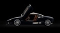 Spyker C8 Laviolette noir profil portes ouvertes