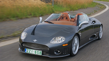 Spyker C8 Spyder anthracite Anvers 3/4 avant gauche travelling