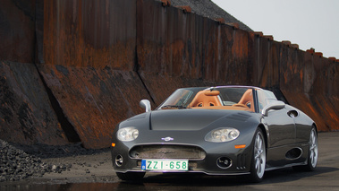 Spyker C8 Spyder anthracite Anvers charbon 3/4 avant gauche