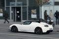 Tesla Roadster Sport blanc 3/4 arrière gauche filé