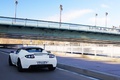 Tesla Roadster Sport blanc 3/4 arrière gauche travelling 2