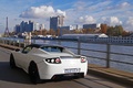 Tesla Roadster Sport blanc 3/4 arrière gauche travelling 5