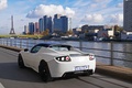 Tesla Roadster Sport blanc 3/4 arrière gauche travelling 7